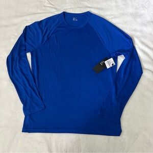 NWT Zella Blue Long Sleeve Activewear Running Shirt Size Medium